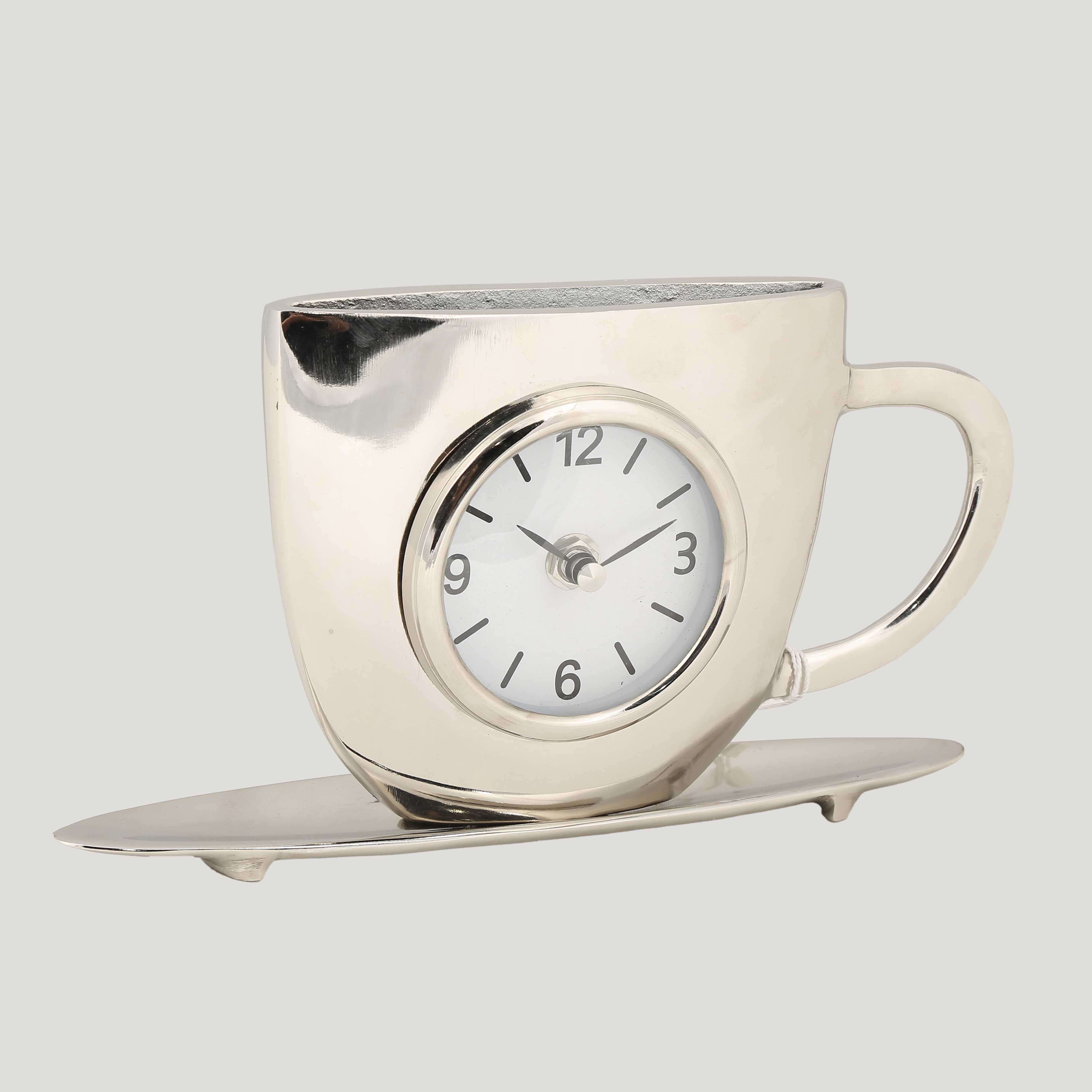 Metal Sılver Fincan Saat